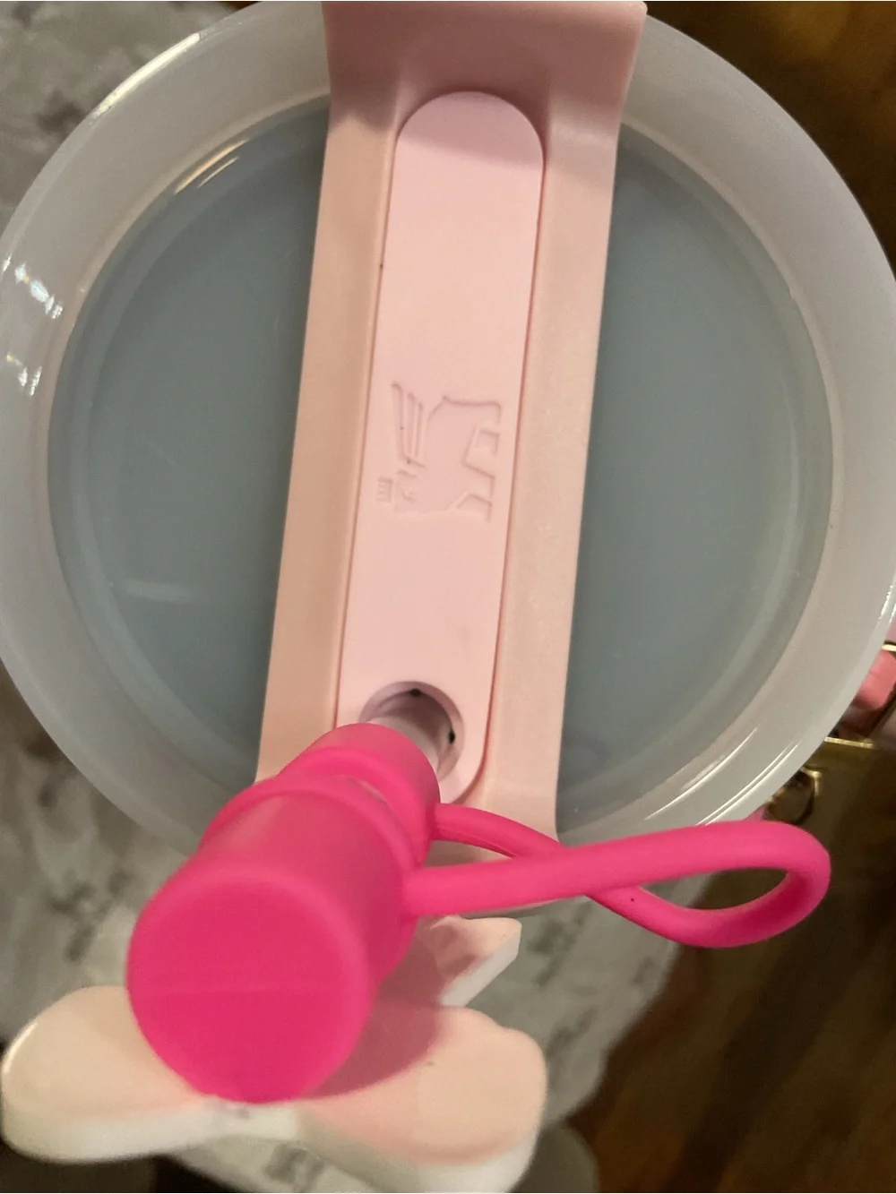 Stanley Pink Kids Quench Tumbler with Bow Charm and Braided Strap